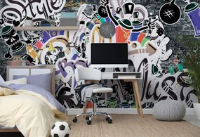 Carta da parati – Muro graffiti viola trendy