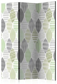 Paravento design Lacrime verdi - texture di figure geometriche a strisce astratte