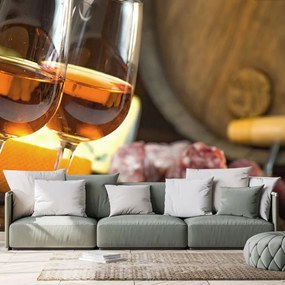 Carta da parati autoadesiva – Bicchiere di vino rosato