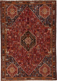 Shiraz Tappeto 200 x 290 Rosso (Iran) Annodato A Mano