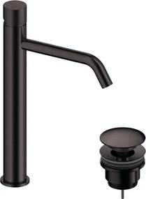 Rubinetto per lavabo collo alto Loop K metalgun lucido SANYCCES con piletta