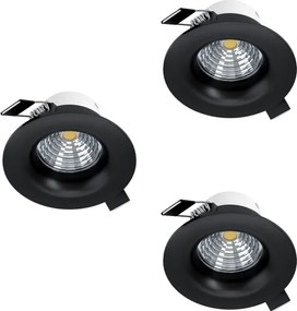 Eglo 902278-Set 3x LED dimmerabile plafoniera SALICETO LED/4,8W/230V Ø8,8 cm nero
