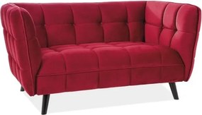 Divano Castello 2 in velluto bordeaux - Blu59/wenge