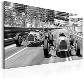 Quadro Old Cars Racing  Colore bianco e nero, Dimensioni e Misure 120x80