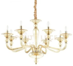 Danieli lampadario in vetro soffiato e metallo 8 luci attacco e14 a...