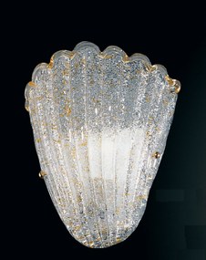 Vetrilamp applique in vetro di Murano 1 luce  258/A Cristallo/ambra