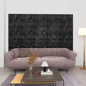 Pannelli Murali 3d 48 Pz 50x50 Cm Neri A Diamante 12 M² /