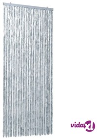 vidaXL Zanzariera Bianco e Grigio 90x220 cm Ciniglia