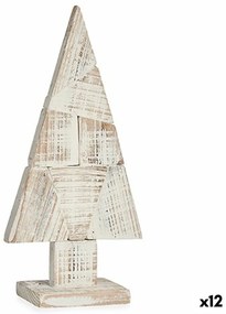 Statua Decorativa Albero di Natale Bianco Naturale Legno 9 x 41,5 x 20 cm (12 Unità)