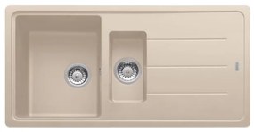 Lavello integrato 1.5 vasche con gocciolatoio laterale destro o sinistro FRANKE Boston fragranite L 50 x L 97 cm beige
