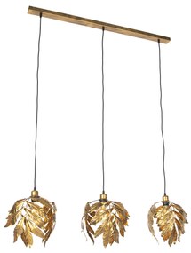 Lampada a sospensione vintage oro antico oblunga 3 luci - Linden