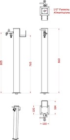 Fontana da Giardino con Doppio Rubinetto Belfer 42/QRR Alluminio...