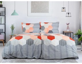 Set copripiumino e federa grigio in crêpe per letto singolo 140x200 cm Honey Comb – B.E.S.