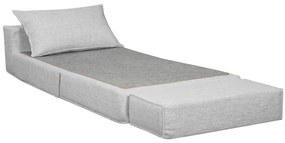 Poltrona letto singola in tessuto grigio chiaro VICTOR