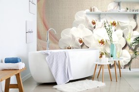 Carta da parati – Orchidea bianca su tela