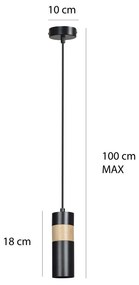 Lampadario a sospensione AKARI 1 BLACK