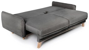 Divano letto in velluto a coste grigio 218 cm Tori - Bonami Selection