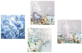 Set di quadri – Erba medica con fiore blu