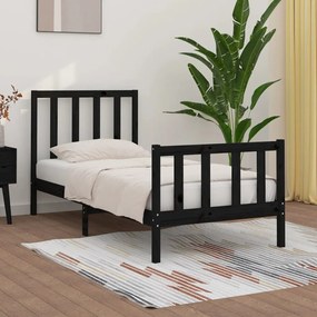 Giroletto İn Legno Massello Nero 75x190 Cm Small Single /