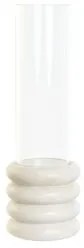 Portacandele Home ESPRIT Bianco Naturale Cristallo Marmo 10 x 10 x 33 cm