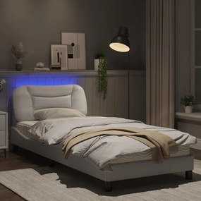 Giroletto con luci led bianco 90x200 cm in similpelle