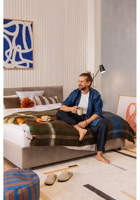 Letto matrimoniale imbottito grigio tortora con contenitore e rete inclusi 180x200 cm Myra Pillow – Bonami Selection