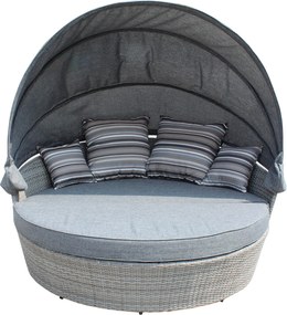 MARS - divano da giardino circolare completo di cuscino intreccio in rattan sintetico