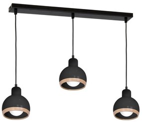 Lampadario su filo OVAL 3xE27/60W/230V nero