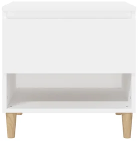 Comodini 2 pz bianchi 50x46x50 cm in legno multistrato
