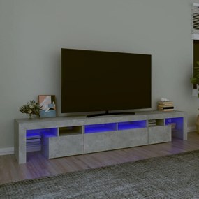 Mobile Porta Tv Con Luci Led Grigio Cemento 230x36,5x40 Cm /