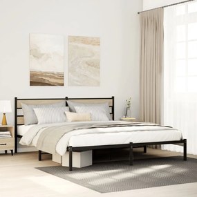 Giroletto Senza Materaso İn Metallo Rovere Sonoma 180x200 Cm /