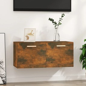 Mobile Parete Rovere Fumo 80x35x36,5 Cm İn Legno Multistrato /