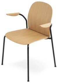 Sedie da pranzo in set di colore naturale con effetto rovere con braccioli/impilabili 2 pz Book – Gazzda