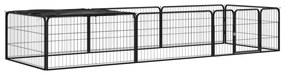 Box Cani 8 Pannelli Nero 100x50 Cm Acciaio Verniciato Polvere /