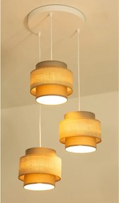 Brilagi - Lampadario sospeso con cavo RESNA 3xE27/60W/230V Ø 45 cm marrone/beige