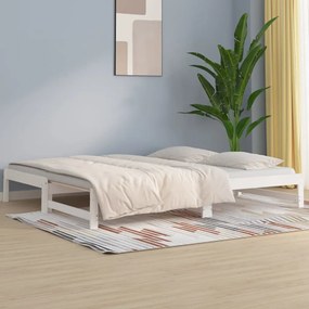 Dormeuse estraibile bianca 2x(90x190) cm legno massello di pino