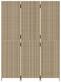 Divisorio per ambienti a 3 pannelli beige in polyrattan