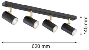 Argon 1690 - Faretto LAGOS 4xGU10/5W/230V nero/ottone