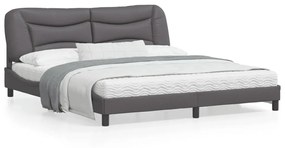 Giroletto con luci led grigio 180x200 cm in similpelle