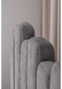 Letto matrimoniale imbottito grigio con contenitore con griglia 160x200 cm Dreamy Aurora - Miuform