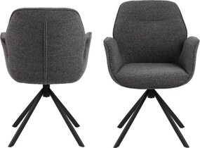 Sedia da pranzo grigio scuro in imbottito Aura – Actona