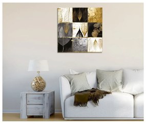 Pittura su tela Foglie d'oro, 45 x 45 cm - Wallity