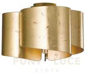 Plafoniera imagine oro 3 luci attacco e27 47x28cm vetro e alluminio