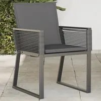 Sedie da Giardino con Cuscini 4 pz Nere in Polyrattan 4008116