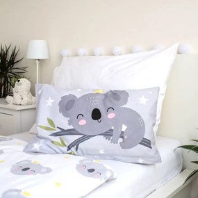 Set copripiumino e federa da bambini grigio in cotone per culla 100x135 cm Koala "Sweet Dreams" – Jerry Fabrics