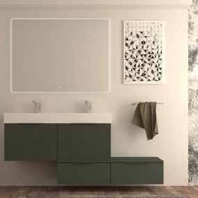 Mobile sottolavabo e lavabo Modula per vasca centrale verde opaco