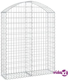 vidaXL Cesto Gabbione ad Arco 100x30x120/140 cm Ferro Zincato