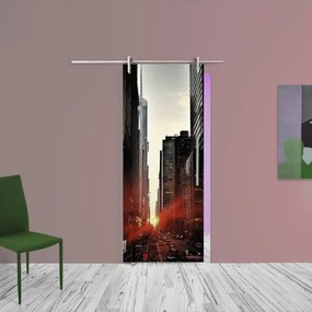 Porta scorrevole Urban in alluminio multicolore, L 88 x H 215 cm, con binario Ermes Sinistra