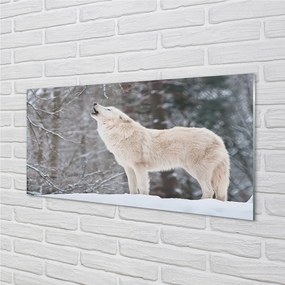 Quadro acrilico Wolf Winter Forest 100x50 cm