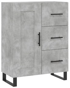 Credenza Grigio Cemento 69,5x34x180 cm in Legno Multistrato